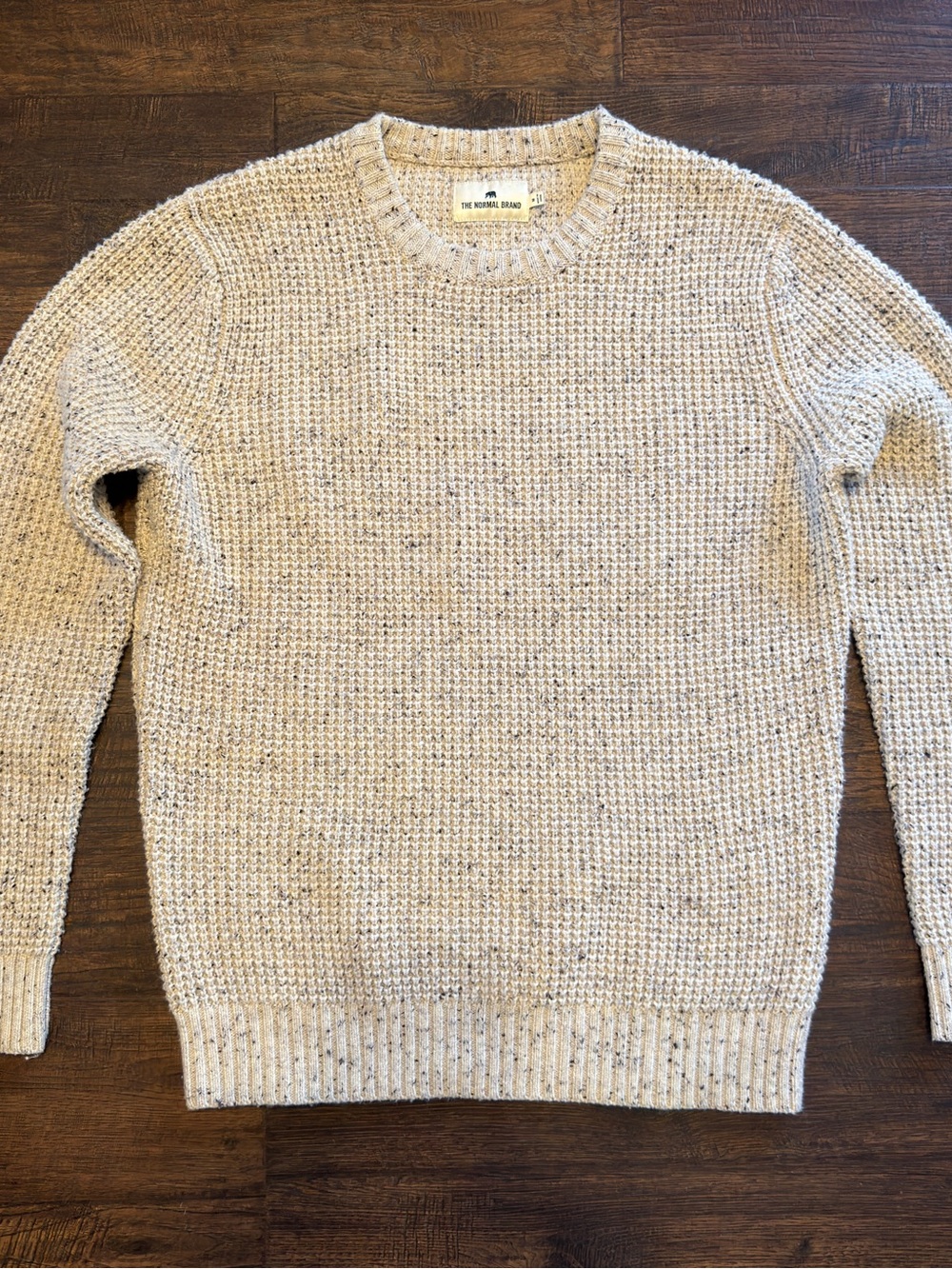 The Normal Brand Men's Seawool Nep Cream Flecked Crewneck Sweater